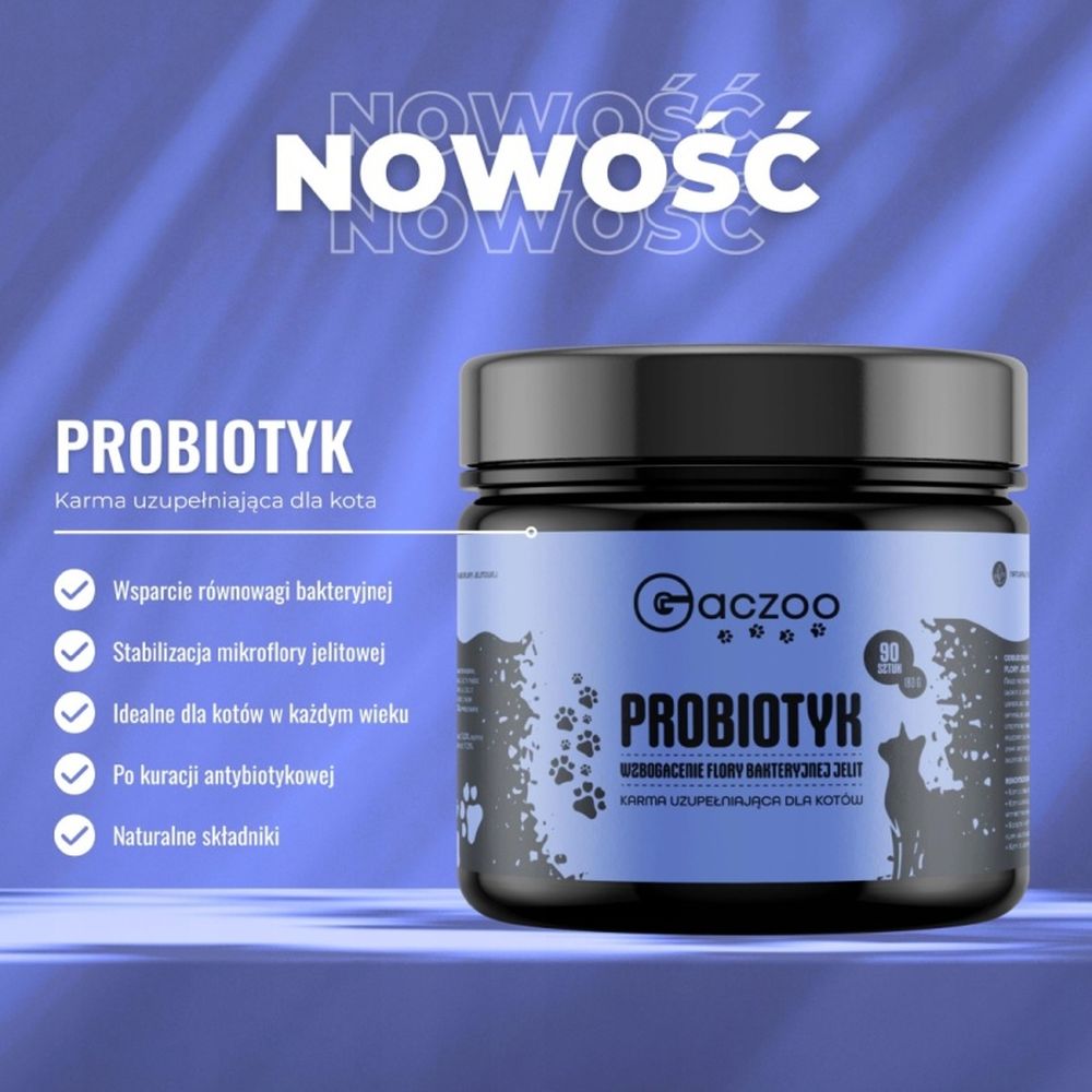 Gaczoo suplement dla kotów probiotyk 180g (90szt)